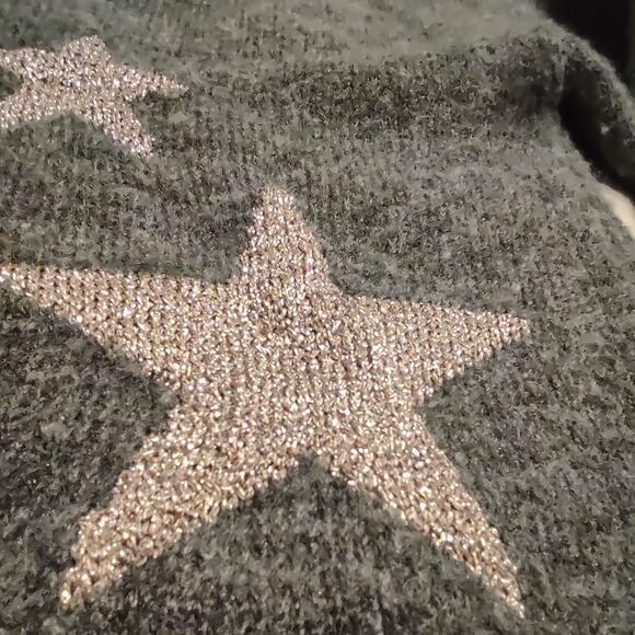 MARKS & SPENCER Super Star Sweater Size M Gray Metallic Silver Retro Top Simple - Picture 3 of 6